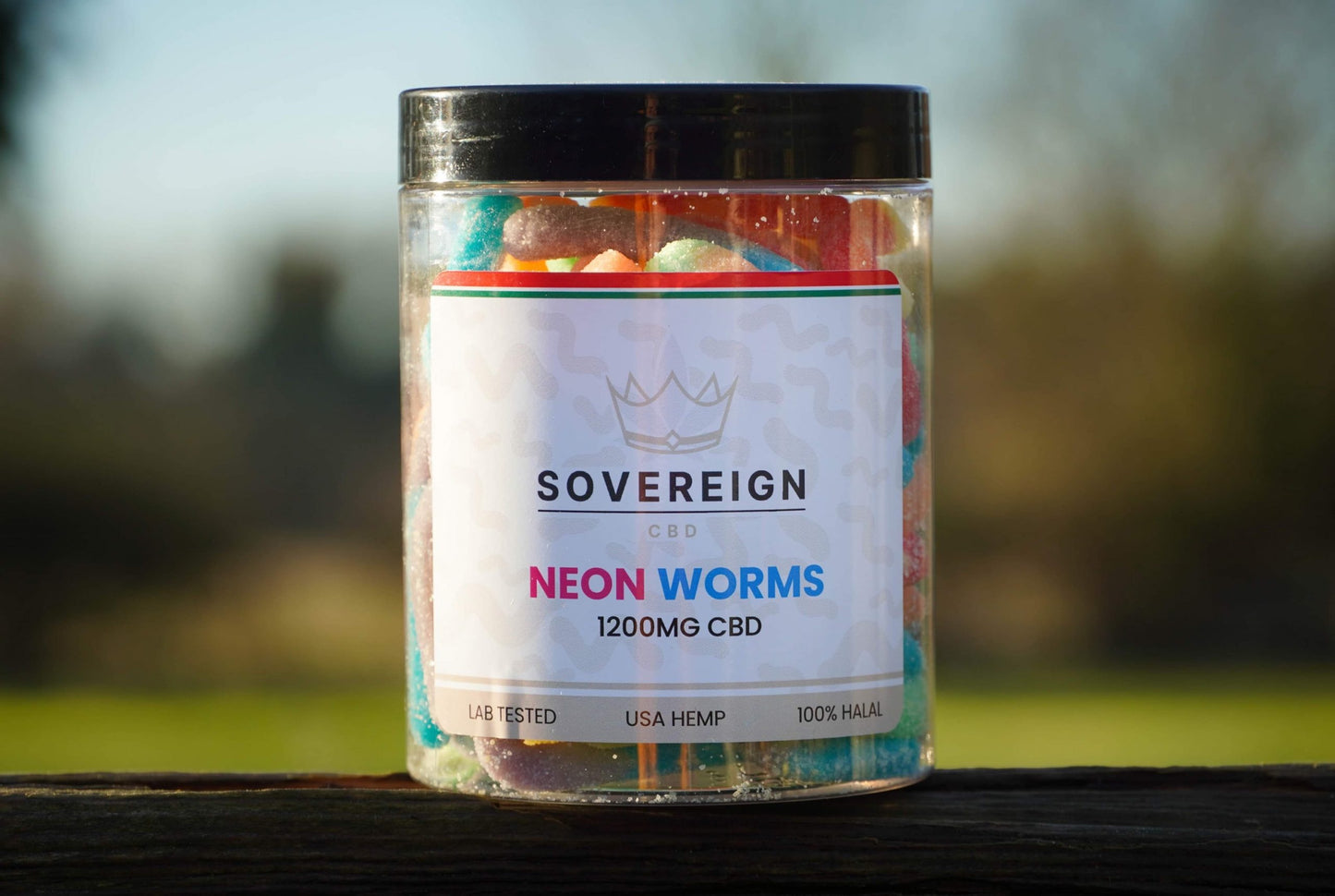 Sovereign CBD Gummies Standard 1200mg Neon Worms 400g (W0113 - C0013)